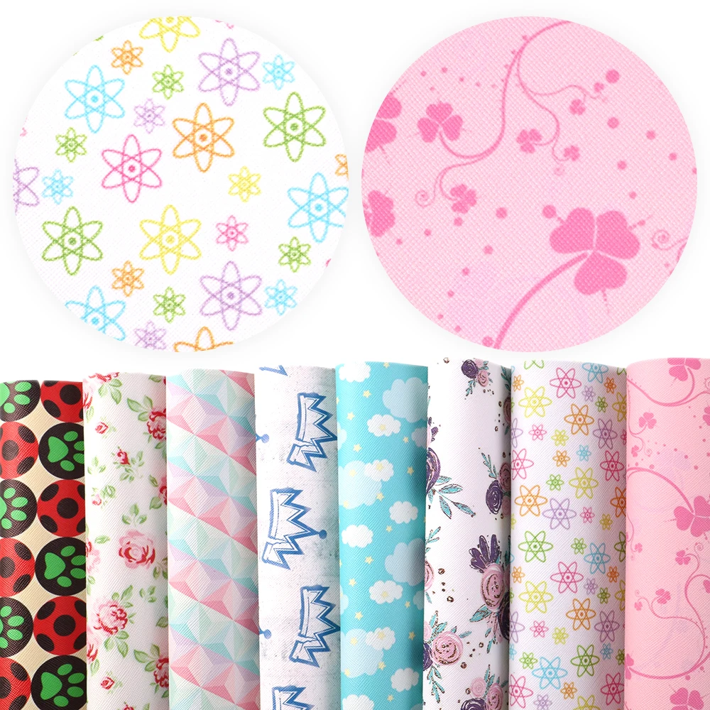 

20*34cm Geometric Animal Plant Printed Synthetic Leather,DIY Handmade Materials For Making Crafts,1Yc3627