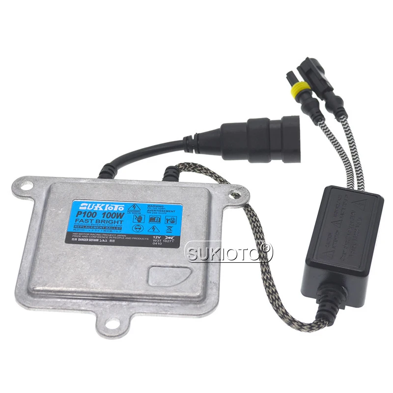SUKIOTO High Power AC 100W HID Ballast Kit Xenon H7 H1 H8 H11 HB3 HB4 D2H H3 Car Headlight Bulbs 4300K-8000K 12V Auto Lights (5)