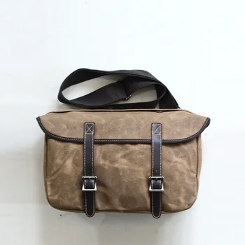 

YUPINXUAN 2020 Europe Designer Messenger Bag for Men Oil Waxed Canvas Leather Shoulder Bag Large Capacity Crossbody Bags