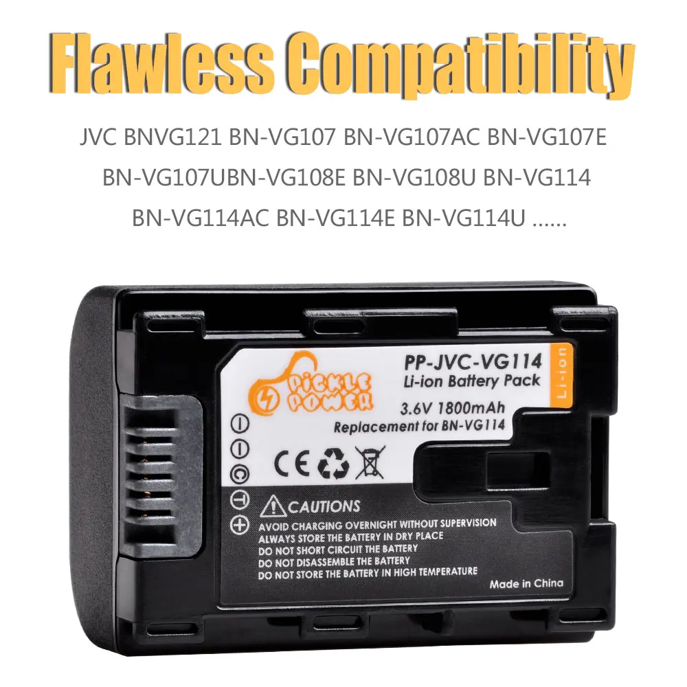 da Bateria para o Bn-vg107 Vg108u Vg108e Vg108e Jvc Levou Carregador Usb 1800mah bn Vg114 Bn-vg114 - Image 5