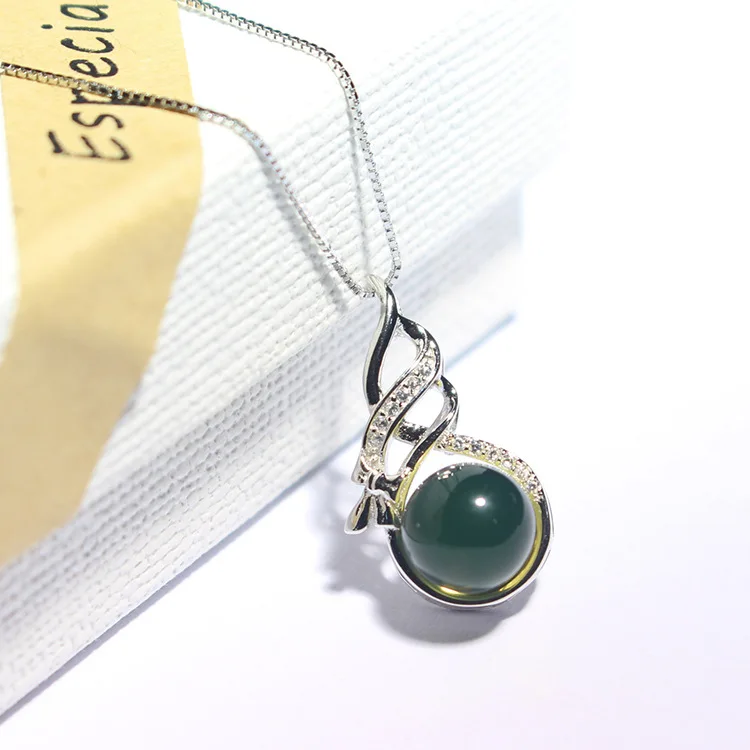 

Gourd 925 Silver Pendant Yuyi Fluke Queen Inlaid Mexico Blue Amber round Beads Delicacy Craft P8