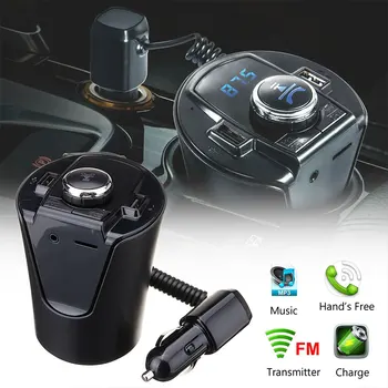 

Vehemo Wireless BX-6 Cup Bluetooth Charger Car Charger Dual USB Cup Charger FM Transmitter Handsfree Portable AUX