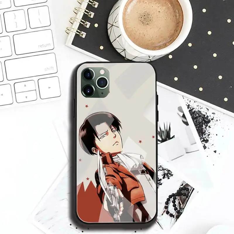 apple phone case Anime Tấn Công Titan Levi 'S Ackerman Ốp Lưng Điện Thoại Kính Cường Lực Cho iPhone 12 Max Mini 11 Pro XR XS MAX 8X7 6S 6 Plus SE 2020 pitaka case Cases For iPhone