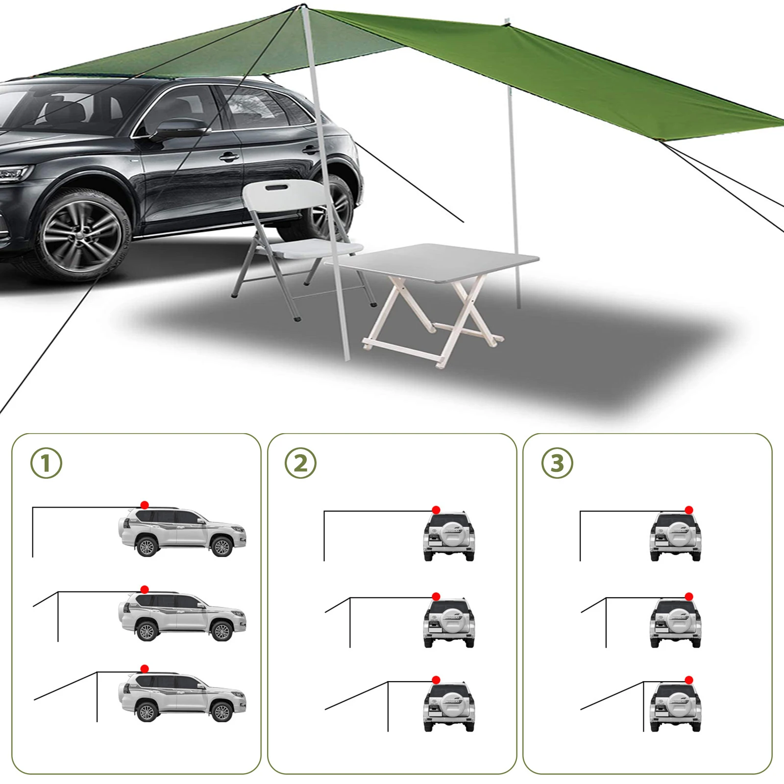 Car Tent Shelter Shade Camping Side Car Roof Top Tent Awning Waterproof UV Portable Camping Tents Automobile Rooftop Rain Canopy camping tent,waterproof tarpaulin,waterproof tarp,tarpaulin rain cover,camping canopy,car side awning