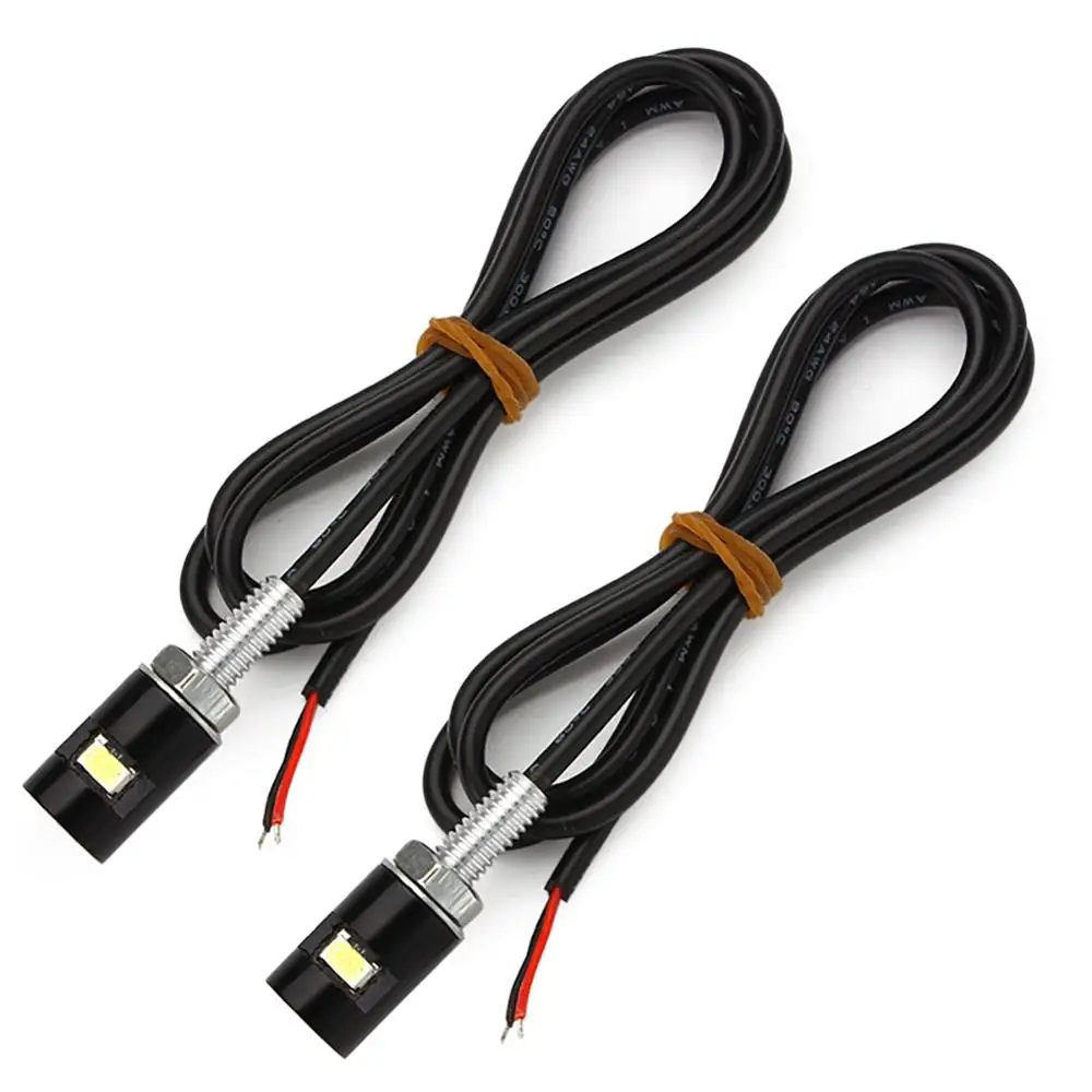 2Pcs Car Motorcycle Number License Plate Lights 12V LED 5630 SMD Auto Tail Front Screw Bolt Bulbs Lamps Light Source