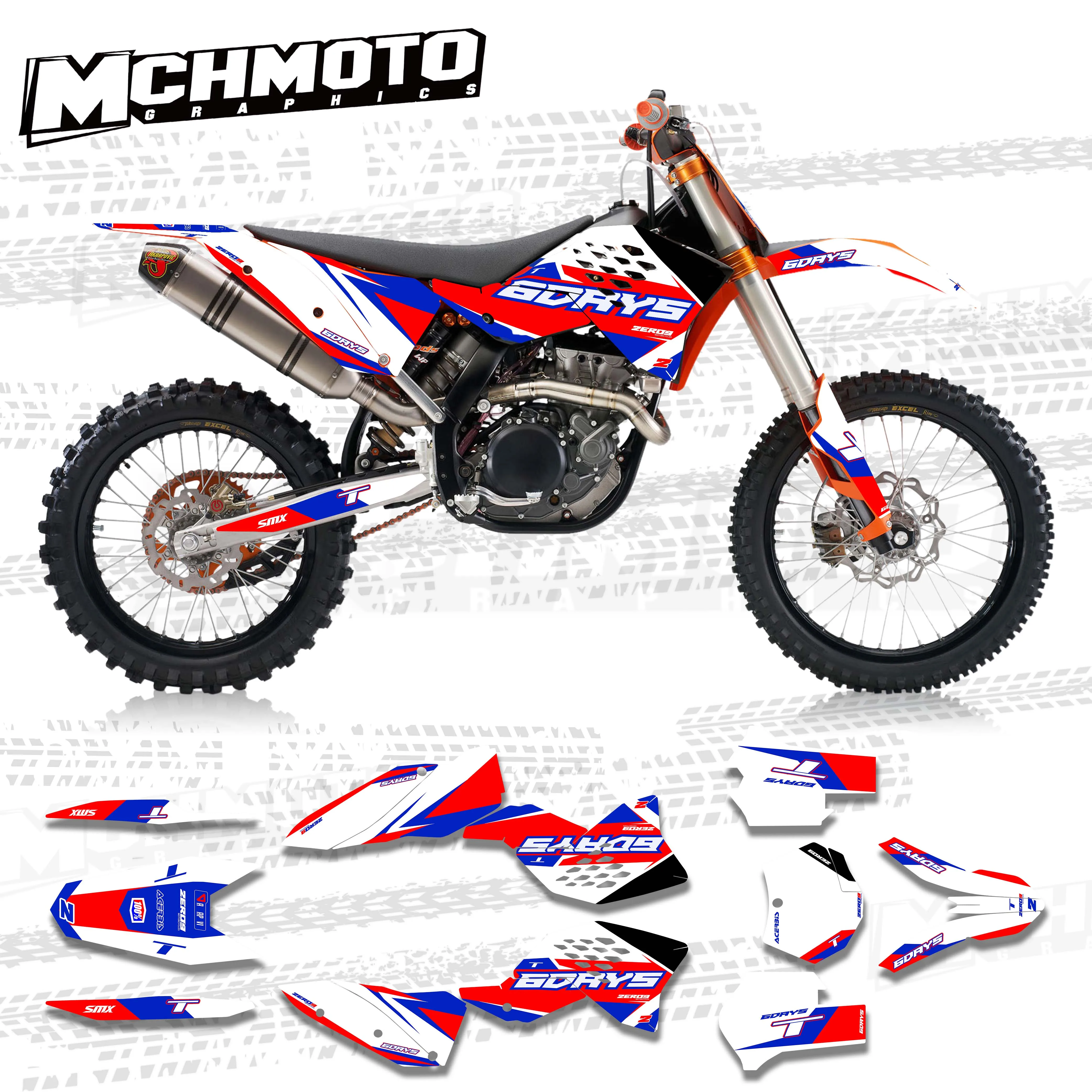 MCHMFG для KTM EXC SXF 125 250 300 450 530 2008 2009 2010 2011 полностью графические наклейки мотоцикла