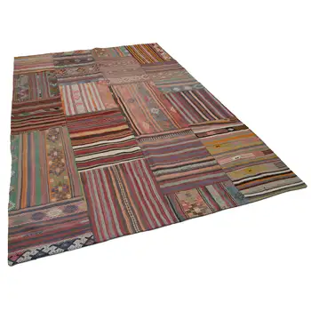 

203x301 Cm Multicolor Handmade Rugs Patchwork Rug-7x10 Ft