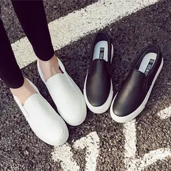 2018 женская обувь, новая модная повседневная обувь на платформе, однотонная дышащая простая Женская Повседневная Белая обувь, кроссовки