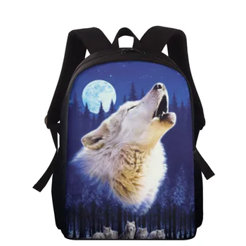 

HYCOOL 2020 Fashion Moon Wild Wolf Print Laptop Bag Women Travel Storage Bag Teenage Girls School Backpacks Book Bags Rucksack