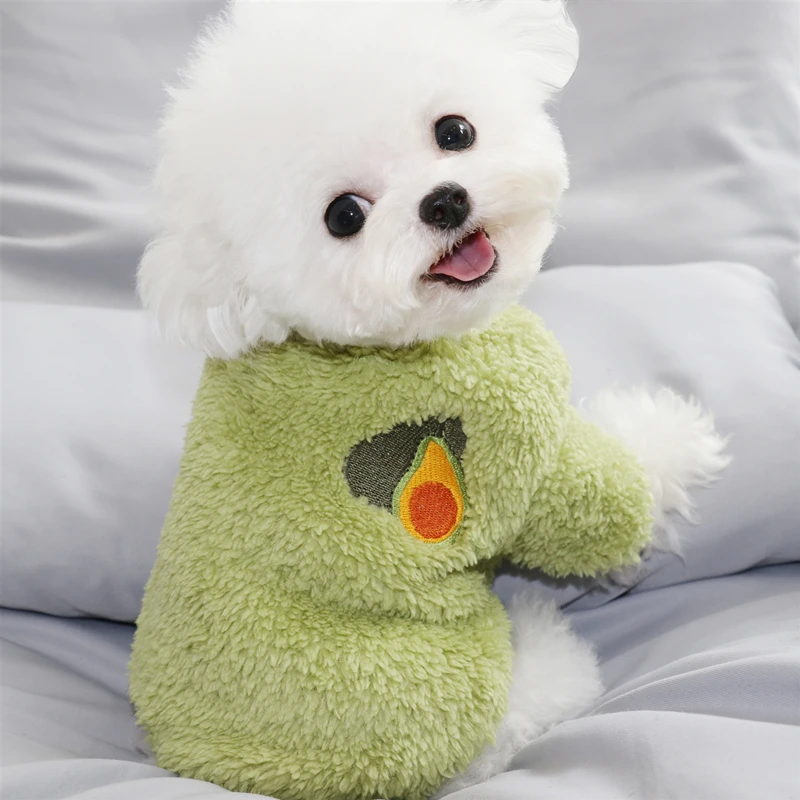 Pet Clothes Winter Cat Dog Clothes For Dogs Fleece Fruit Pattern Dog Coat Jacket Sweater Small And Medium Type Clothing For Dogs