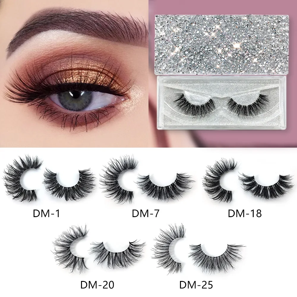 

3D Mink Lashes False Eyelashes Super Fluffy Reusable Handmade Crisscross Glamorous Mink Natural Eyelashes for Dramatic Makeup