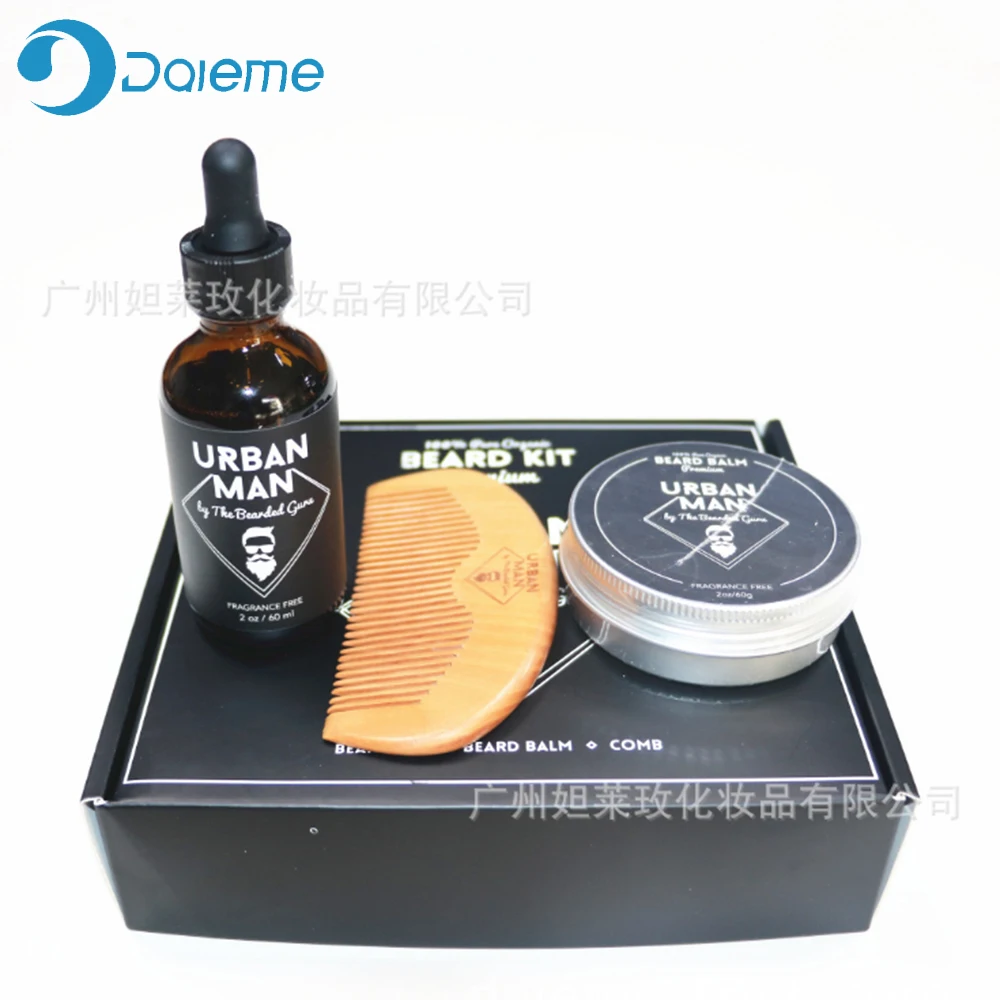 Beard oil Men Care Set Mustache Styling Grooming Growth Oil Comb Cream Kit men Coconut |