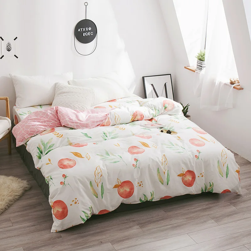 

New Tomato Fruit Leaf Plant Printed Duvet Cover High Quality 100% Cotton Fabric Quilt Cover Twin Queen King Size Bedding Sets