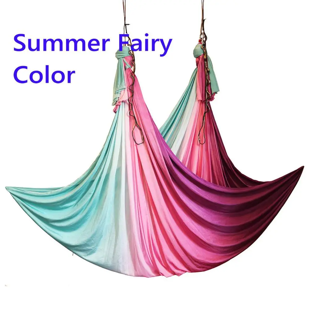 Summer Fairy Воздушный антигравитационный гамак для йоги, воздушная Йога, качели, летающая кровать для йоги, инверсия, ТРАПЕЦИЕВИДНОЕ оборудование для дома, йоги, тренажерного зала, фитнеса - Цвет: Summer Fairy