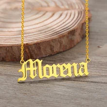 Personalized Old English Font Letter Name Custom Necklaces For Women Men Stainless Steel Gold Silver Long Chain Pendant Necklace Personalized Old English Font Letter Name Custom Necklaces For Women Men Stainless Steel Gold Silver Long Chain Pendant Necklace