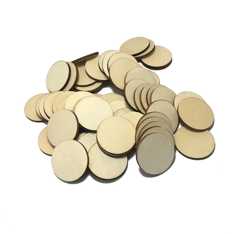

Birthday Wood Circles Blanks Cutouts 50pcs Accessories Plywood Christmas Weddings 30mm Useful