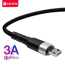 GENAI-Cable de carga rápida tipo C para móvil, Cable Micro USB tipo C de carga rápida para Android, Samsung y Xiaomi