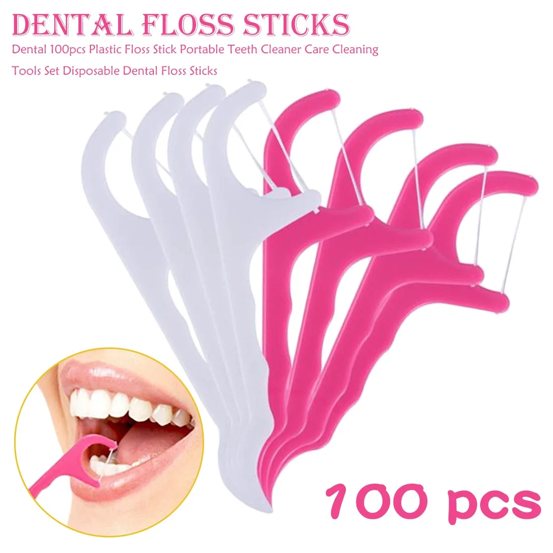 I detaljer det kan grinende 100 Pcs New Disposable Oral Hygiene Dental Flossers Interdental Brush Teeth  Stick Toothpicks Floss Pick Tooth Picks - AliExpress