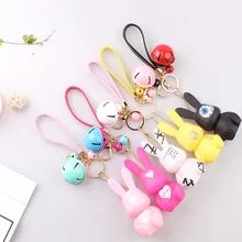 От производителя мультяшный винил кролик с длинными ушами кукла-брелок для ключей кулон мужской женский креативный брелок для ключей, подарочный