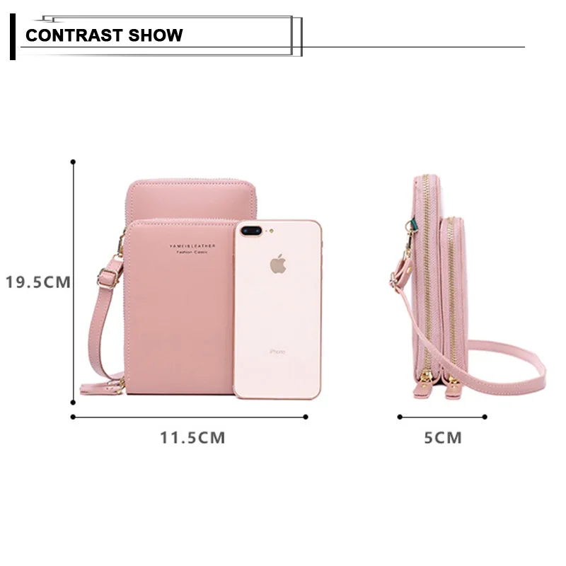 New Women Designer Shoulder Bag Phone Coin Card Purse Flap Crossbody Bag Multi-function Double Zipper Wild Female Messenger Bag