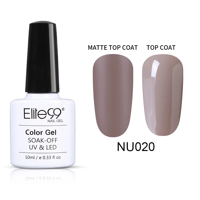 Elite99 чистый цвет матовый УФ-гель для ногтей 10 мл чистый цвет ногтей матовое верхнее покрытие Замачивание ногтей гель лак маникюрный лак - Цвет: NU020