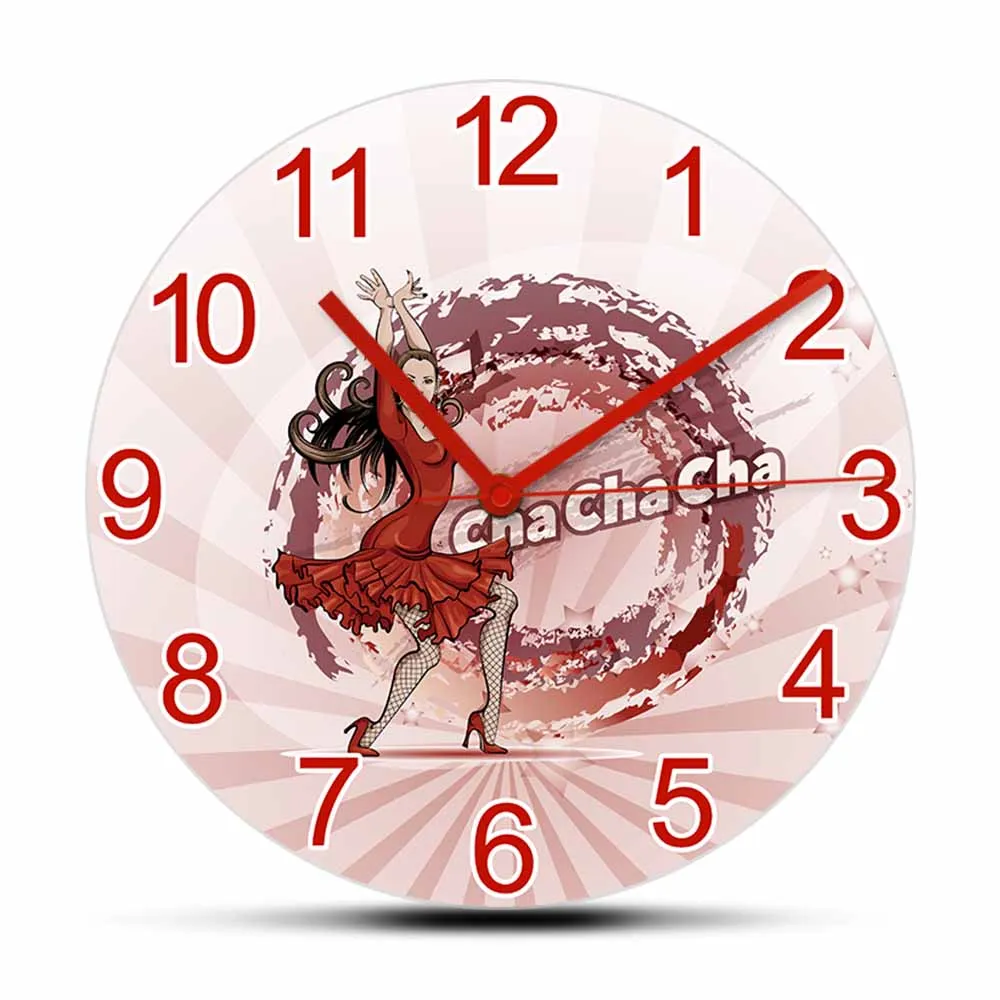 

Latin American Dancing Silent Quartz Wall Clock Tropicana Dancer Home Decor Watch Salsa Mamba Cha Cha Cha Ballroom Art Clock