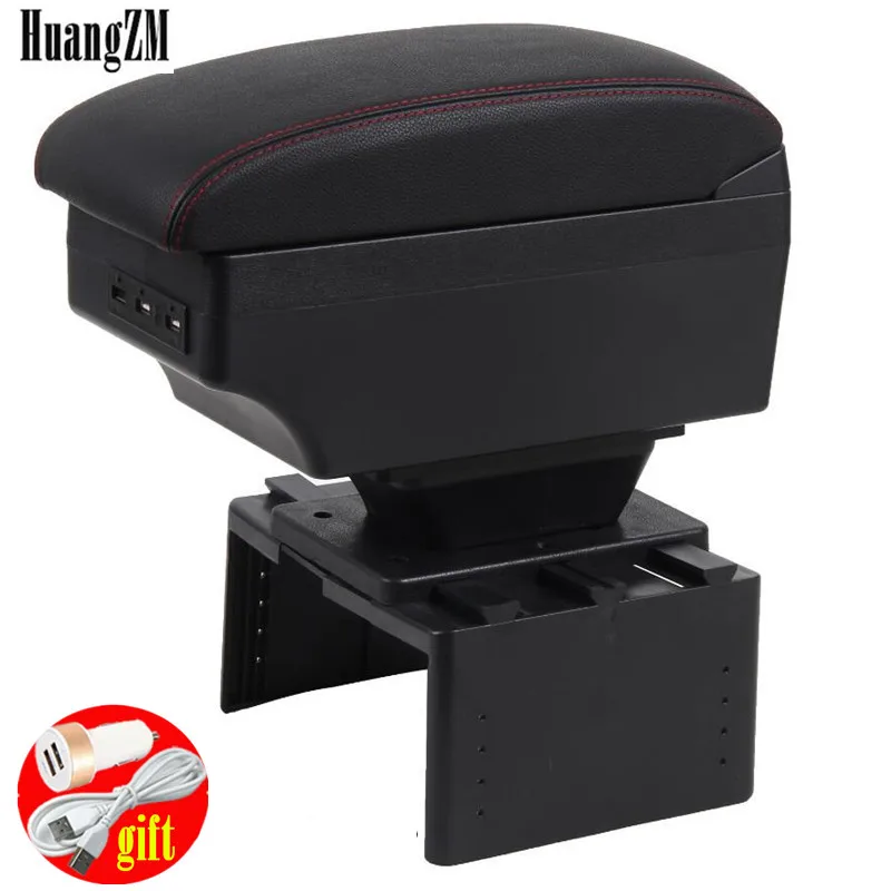For Vw Passat B5 Car Armrest Leather Arm Rest Rotatable Storage Box
