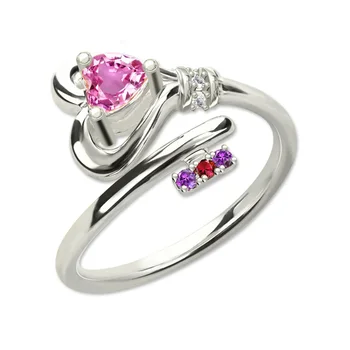 

AILIN Birthstone Key to My Heart Ring Sterling Silver Unique Personalized Key Jewelry for Her