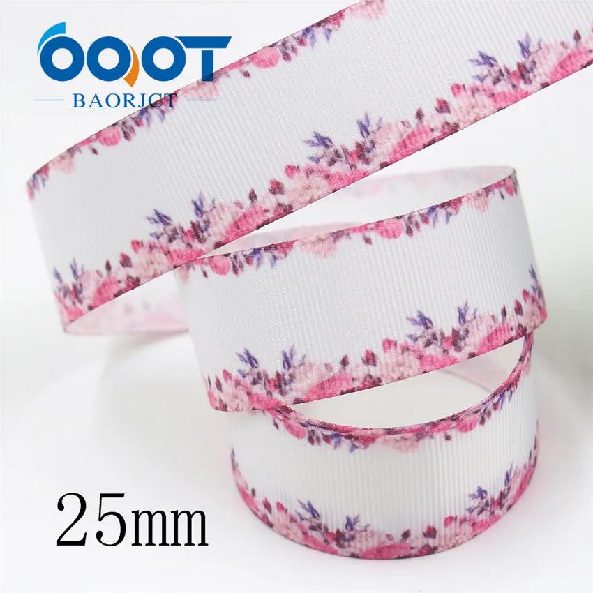 I-191007-2378 I-19625-1439,1-1/2‘’(25mm,38mm) 10yards flowers lace printed grosgrain ribbon DIY handmade bow headdress accessories material - Цвет: I-191007-2378