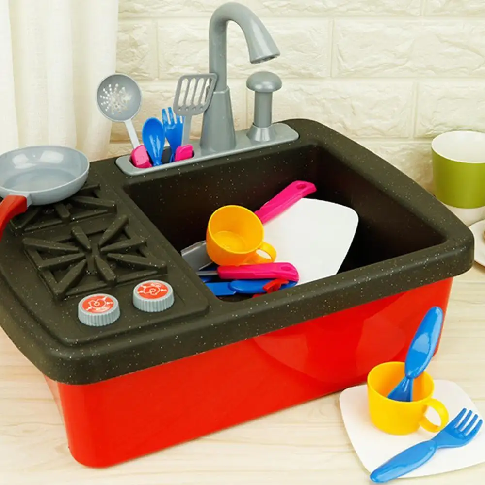 

Children's Simulation of Washing Dishes Basins Puzzles Interactive Play House Kitchen Kitchenware Sink Dishwasher Toys