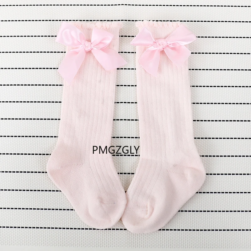 Cotton Socks Cotton Knee Socks Children Socks Kids Socks autumn Toddlers Girls Big Bow Knee High Long Soft Cotton Lace Baby Socks Kids Warm Christmas non-slip
