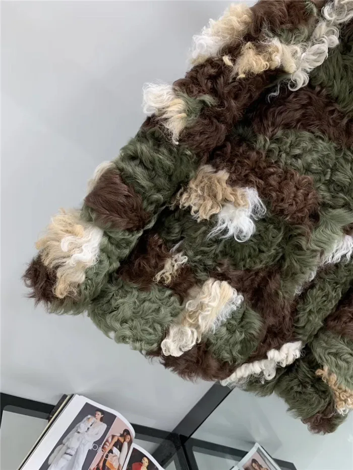 Женское пальто из натурального меха ягненка, верхняя одежда, стиль подиума, женская натуральная шерстяная куртка с мехом, женская теплая зимняя одежда