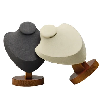 

Necklace Pendant Display Stand Solid Woodwith Microfiber for Jewellery Exhibition Holder Shelf