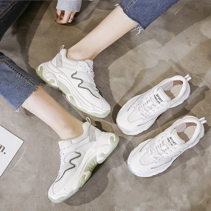 

Edward 2020 Season Dad Shoe Smart Smoked Shoes Comfortable Spelling Color Thick Bottom Increase Leisure Time Sneakers Tide Woman