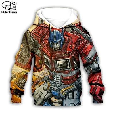 Kids  baby Clothes Autobots transformation robot 3D print zipper hoodies/tshirt/boy  Long sleeve Cartoon Top pant style-3