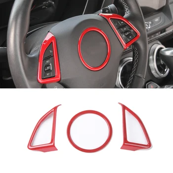 

Car Styling for Chevrolet Camaro 2017 2018 2019 2020 Steering Wheel Decoratiom Cover Sticker Trim ABS Red Blue Car Accessrioes