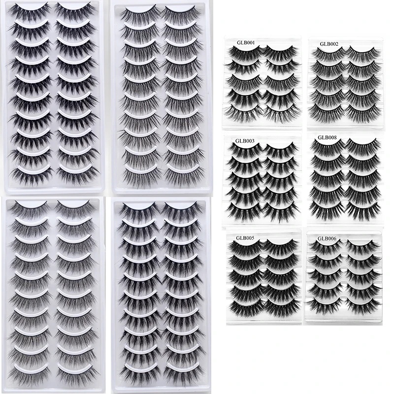 1/5/10 pairs 100 Real Mink Eyelashes 3D Natural False Eyelashes 3d