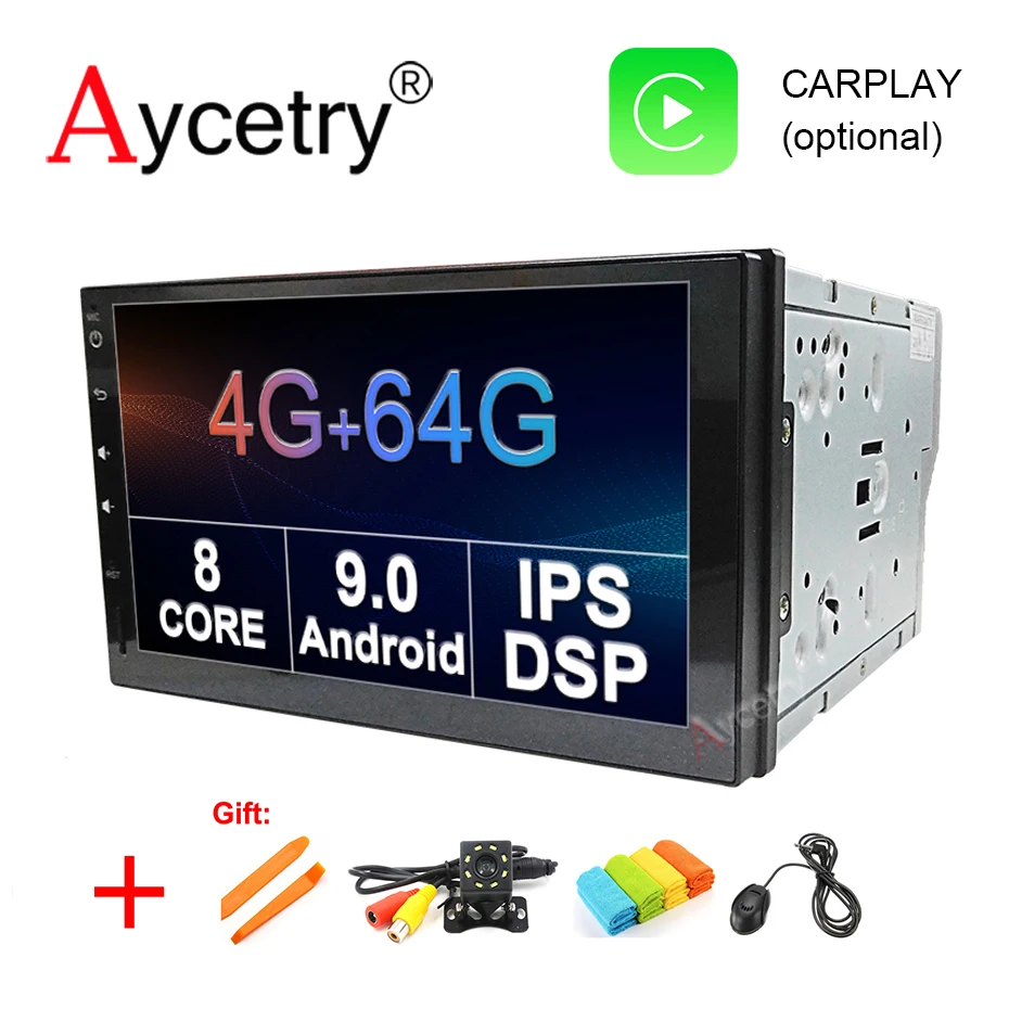 Excellent 4G+64G octa core 2 din Android 9 Car Multimedia Player dvd GPS Navigation Head unit Car PC Stereo Radio Video obd2 DVR DSP IPS 0