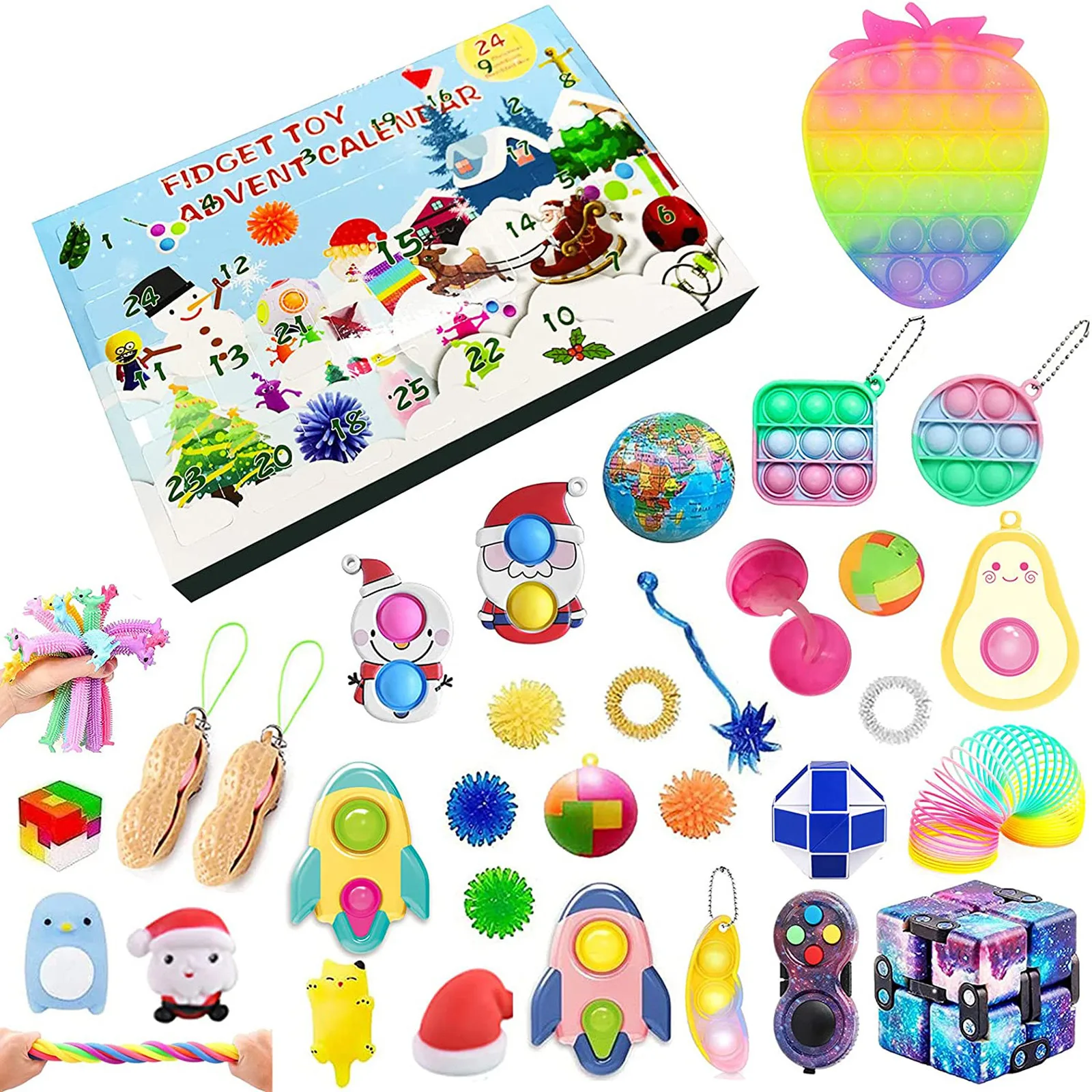 6 Jouets Anti-stress Sensoriels En Silicone - Bâtons Flexibles Pour Enfants Autisme, TDAH - Améliore Concentration, Silencieux