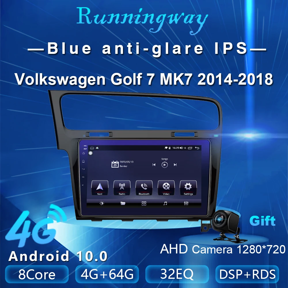 Runningway Android 10 0 5G автомобильный DVD для Volkswagen VW Golf 7 VII 2014 2018 4G + 64G радиоприемник мультимедийный плеер навигация