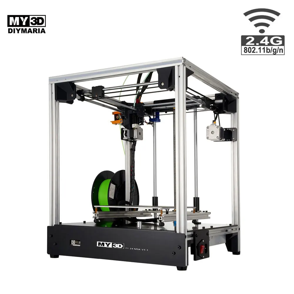 DIY новый кросс структура 3d принтер 360 Вт Мощность HD экран FDM алюминиевая 205*205*245 мм