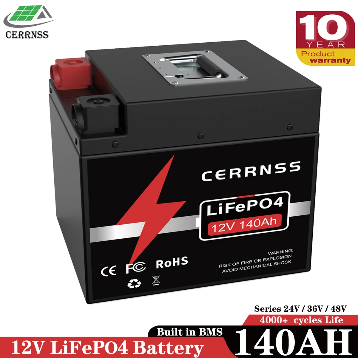 New 12v 100AH 140AH LiFePO4 Battery Pack 1792Wh Built-in BMS Waterproof Lithium Iron Phosphate For Solar Power System RV No Tax - ANKUX Tech Co., Ltd