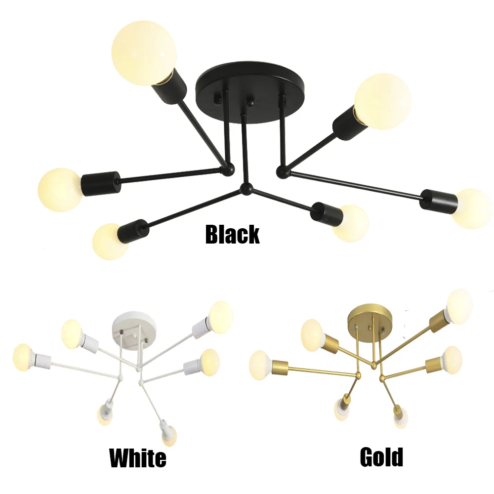 Светодиодная Подвесная лампа для гостиной, ресторана, черный железный или золотой или белый корпус, подвесной светильник, светодиодная Подвесная лампа