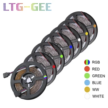 

5M LED Strip lamp 2835SMD DC12V Flexible LED light Tape Ribbon Non-waterproof RGB/White/Warm White/Red/Blue/Green Led Strip Home