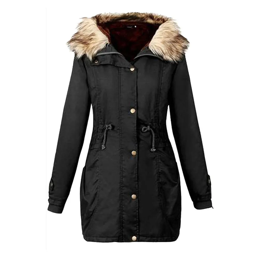 Зимнее женское пальто с толстым хлопком, длинное модное женское пальто с капюшоном, зимнее длинное пальто, верхняя одежда, Manteau Femme Hiver
