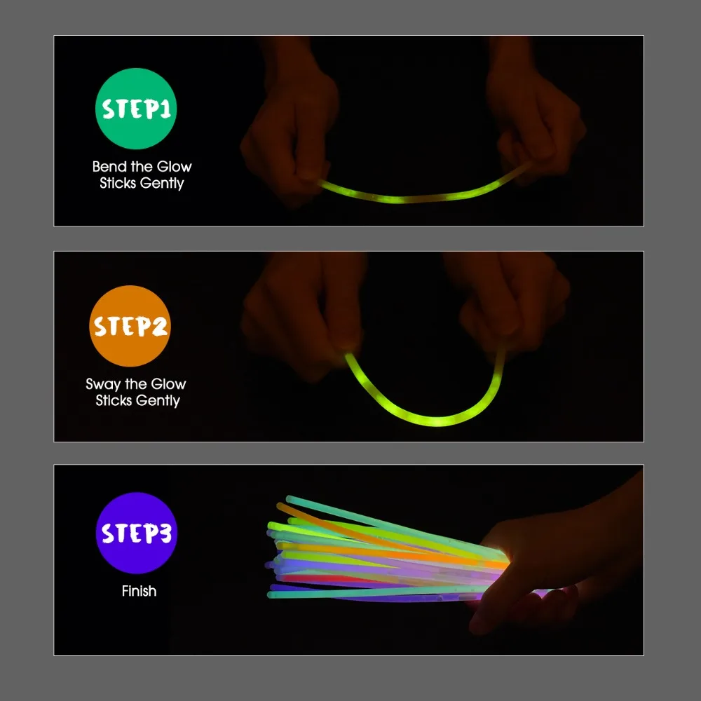 Magic Fluorescence Light Glow Sticks Set Glowing Headband Flowers Glow Balls for Bracelets Necklaces Glasses Xmas Party Supplies (8)