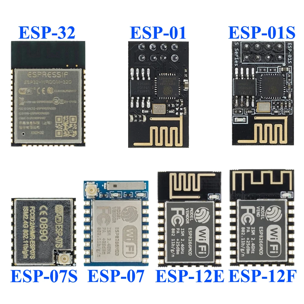 ESP8266 ESP-01 ESP-01S ESP-07 ESP-12E ESP-12F ESP-32 seri WIFI kablosuz modülü kablosuz alıcı 2.4G