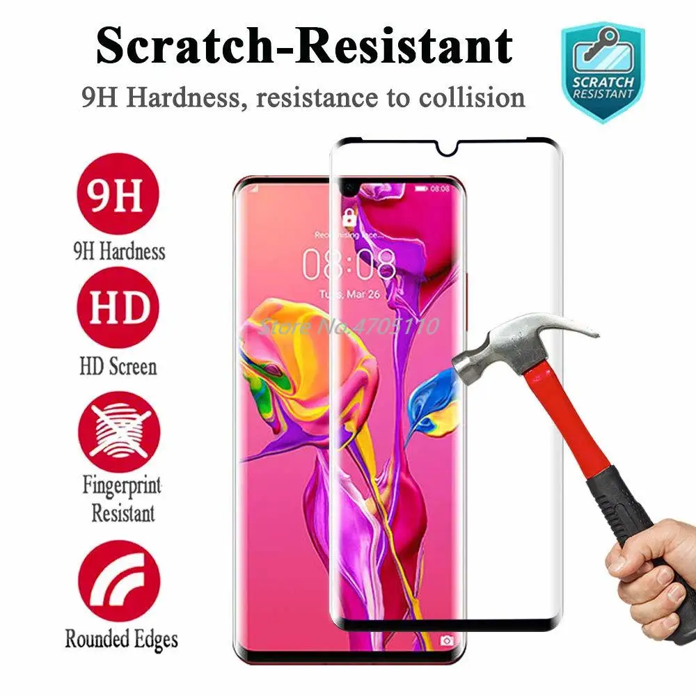 9H 5D полноэкранное Защитное стекло для HuaWei P30 Pro закаленное телефона полноклейкая