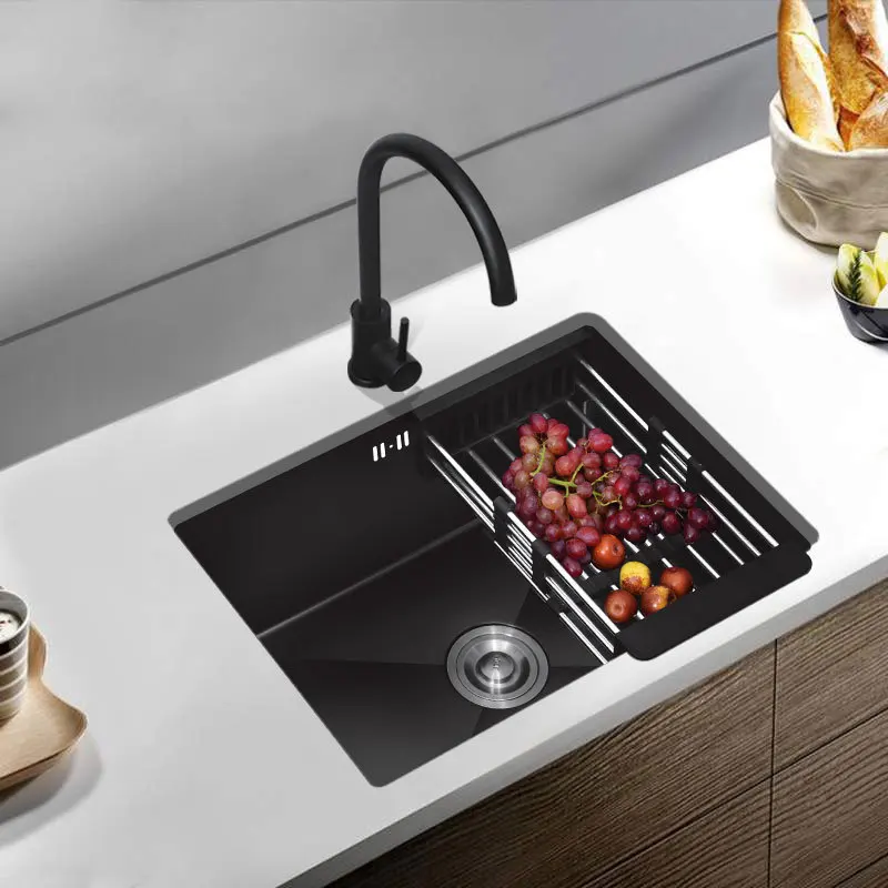 

Black Tank Large Single Slot Nano Bas 304 Manual Balcony Bar Stainless Steel Kitchen Sink Trumpet