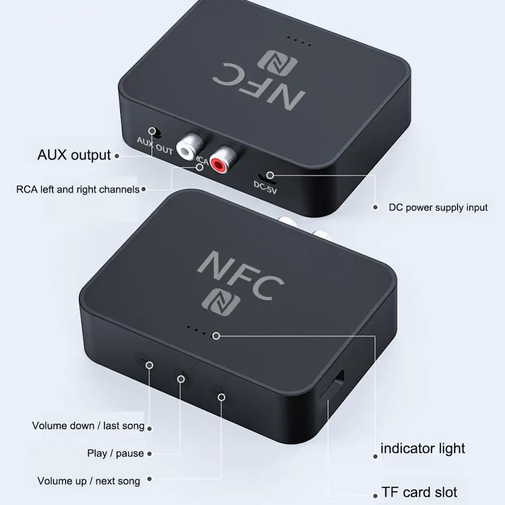 Bluetooth 5 0 EDR Recevier Wireless Audio Adapter With RCA 3 5MM AUX Jack Stereo Music Receiver For Headphone PC Car